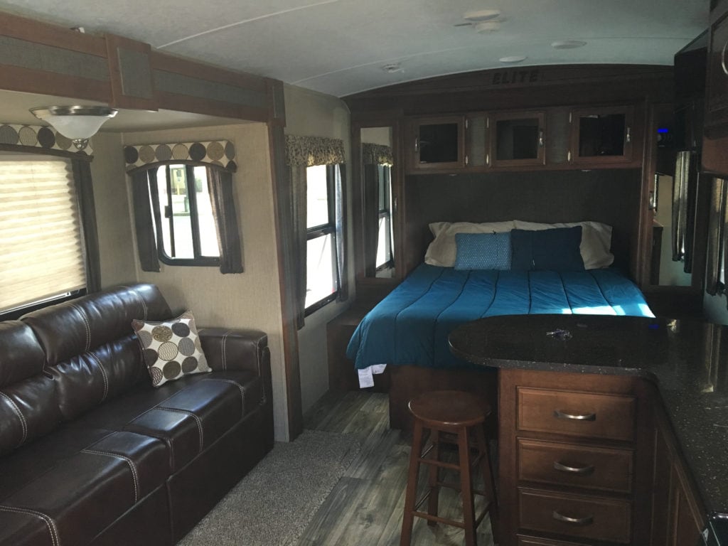 The interior of our camper.