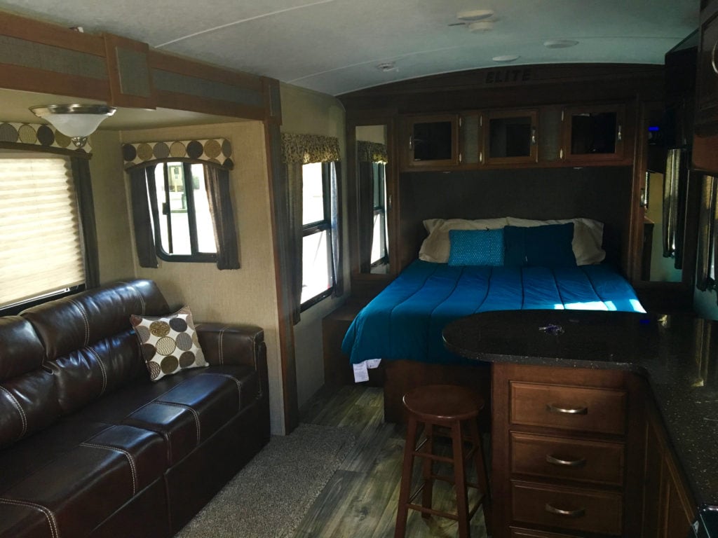 The interior of our camper