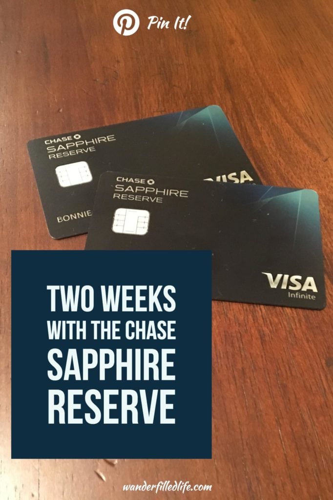 Reviewing the Chase Sapphire Reserve card, with its impressive signup bonus and perks, and our first two weeks with the card.