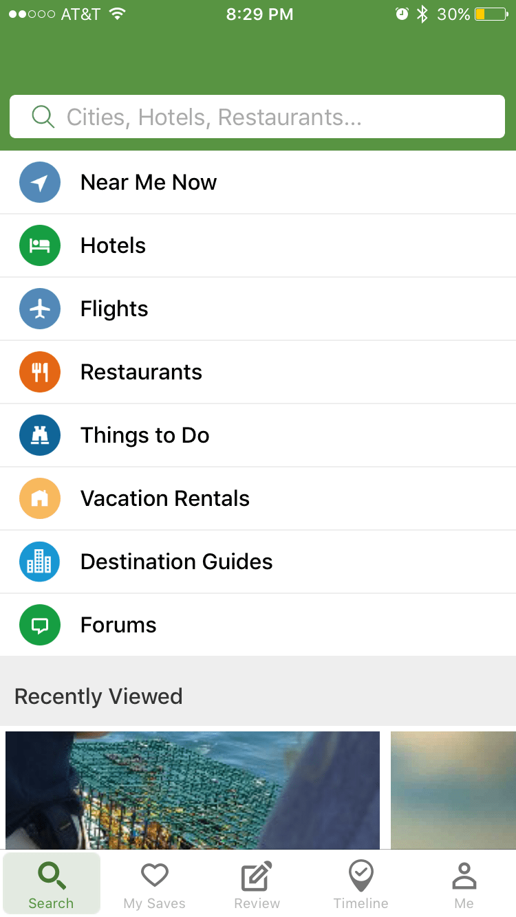 Trip Advisor app