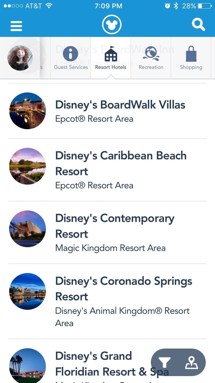 A short list of Disney World hotels.