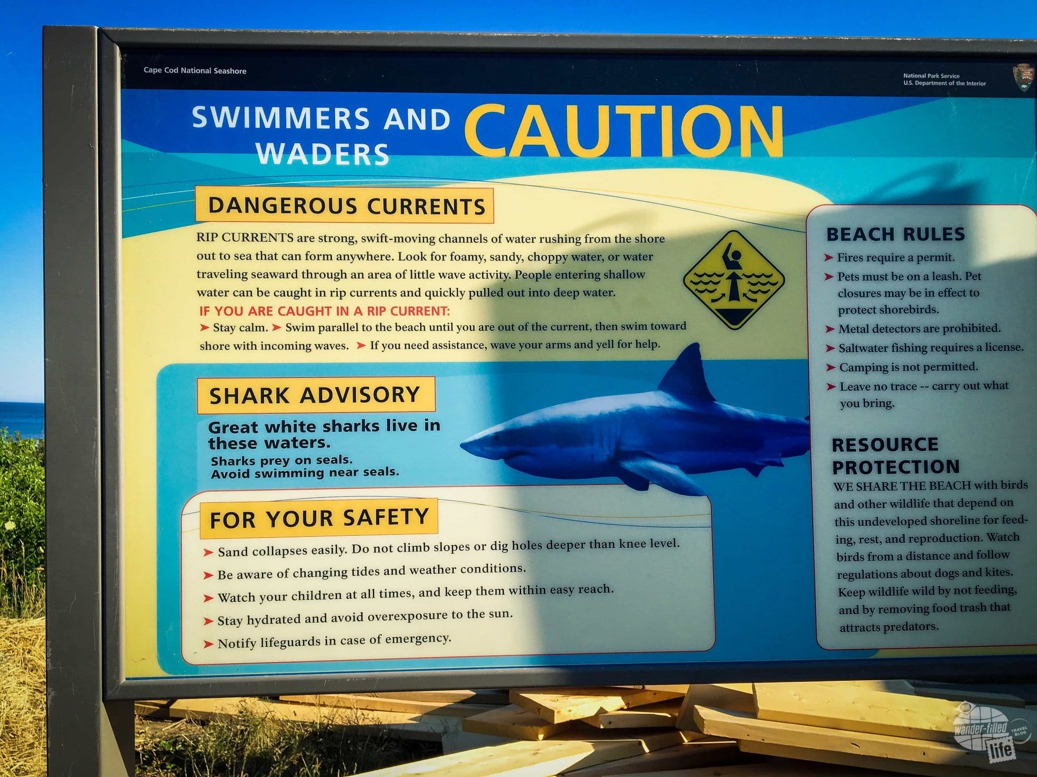 National Park Service Warning Sign