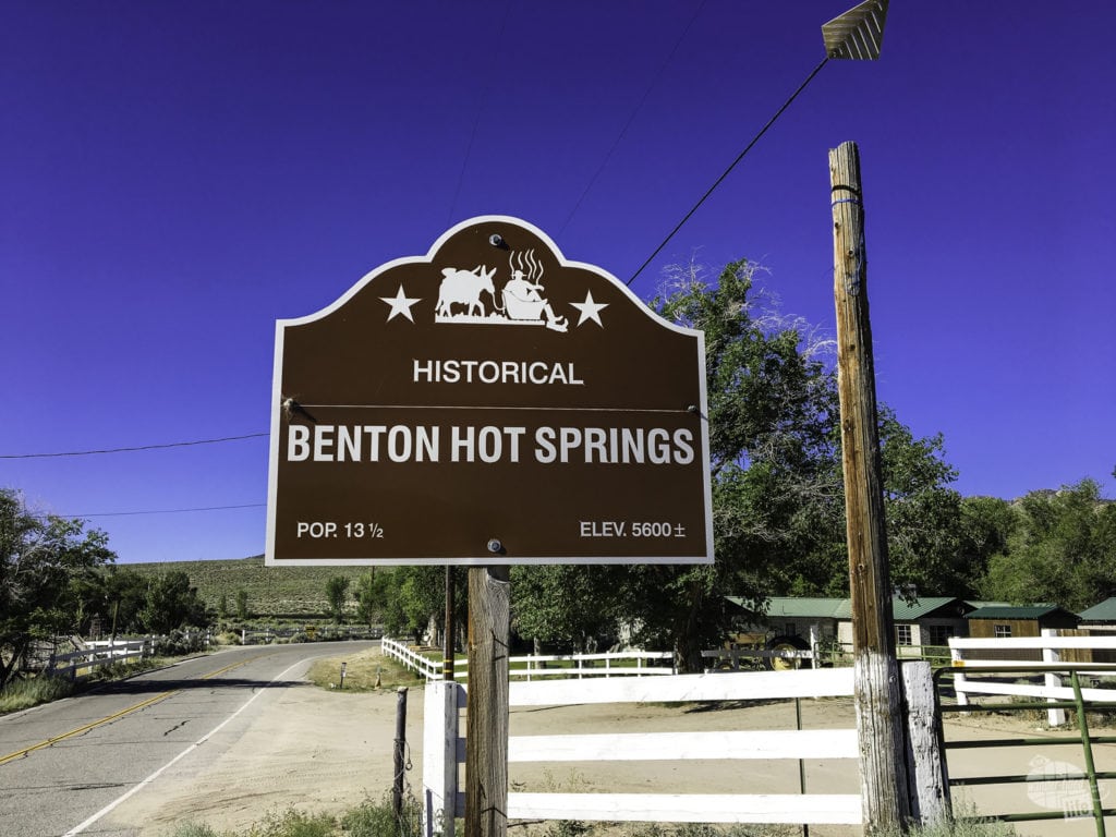 Benton Hot Springs sign