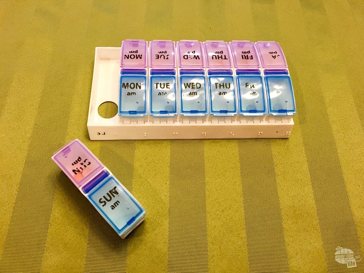 This pill box makes it easy to organize the medication following the heart attack.