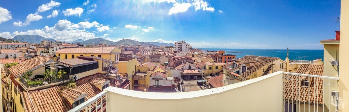 Panorama from our room in Salerno