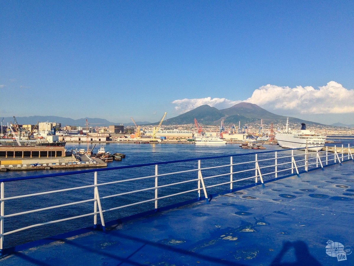 The Port of Naples from deck of the ferry.