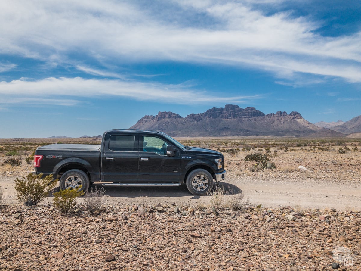 F-150 on River Road, one of the primitive dirt roads in Big Bend National Park