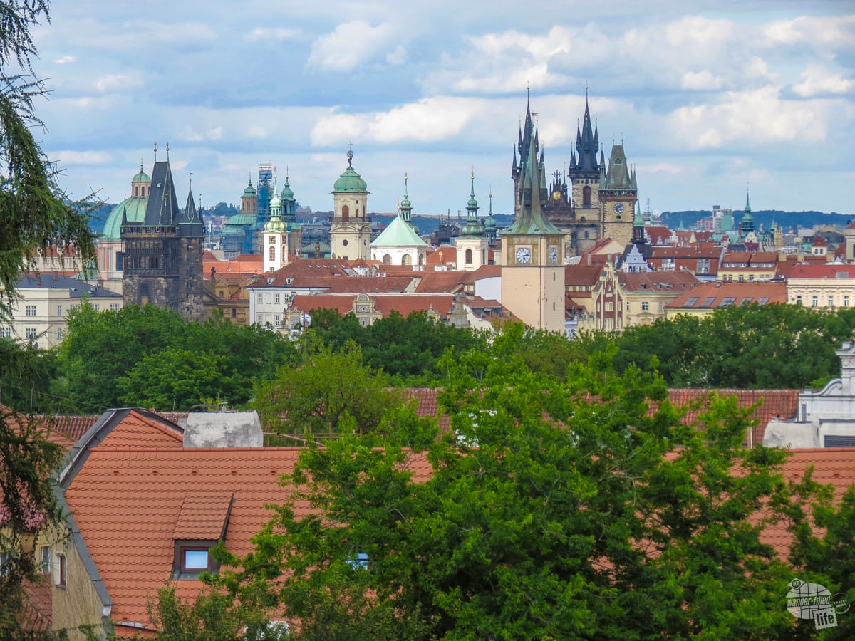 Looking over the roofs of Prague