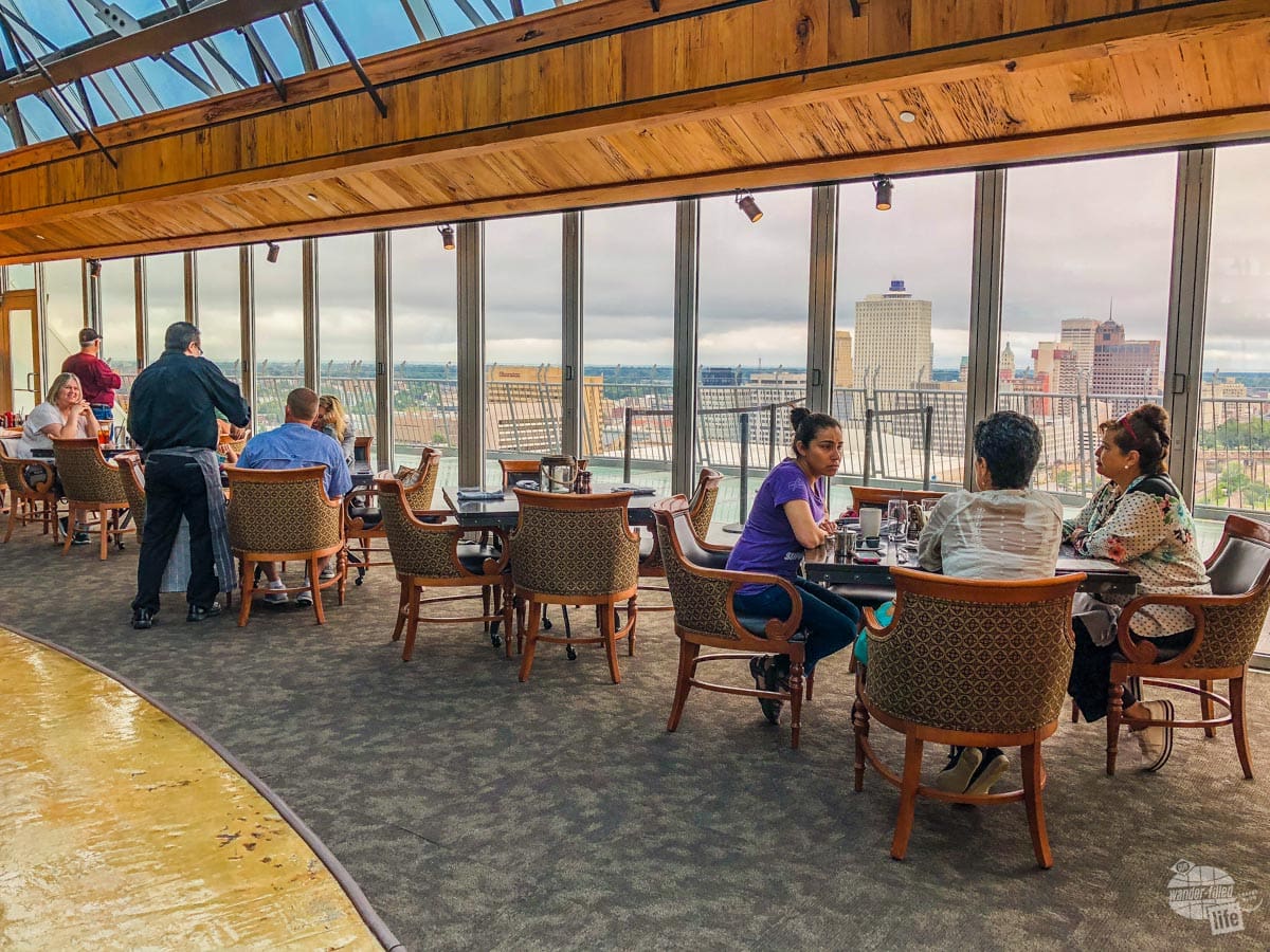 The Lookout Restaurant has an outstanding view of downtown Memphis.