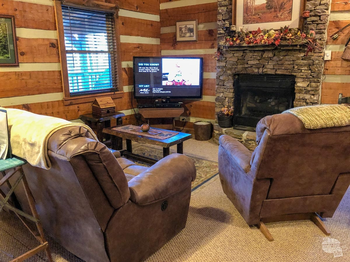 The living area of the cabin.