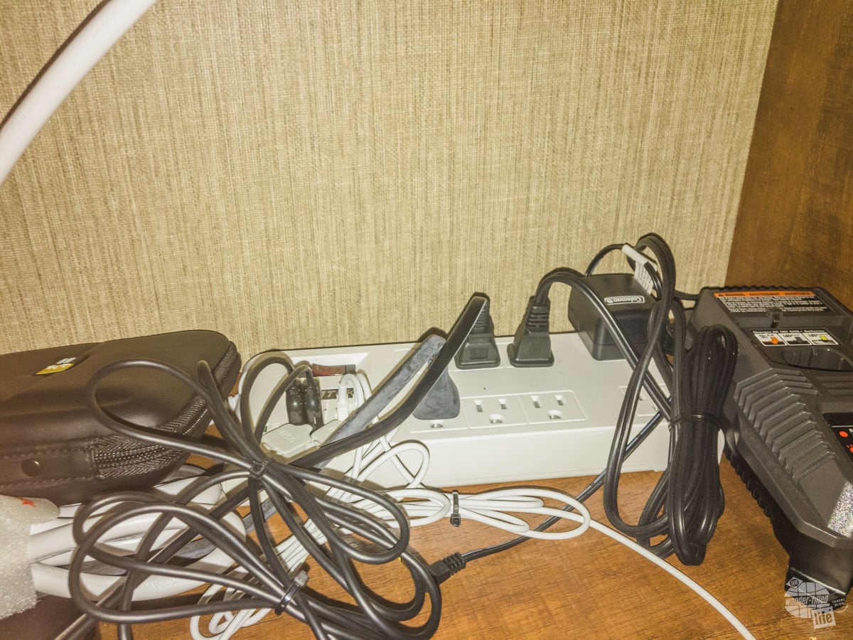 Power Strip with USB ports makes charging electronics easy.