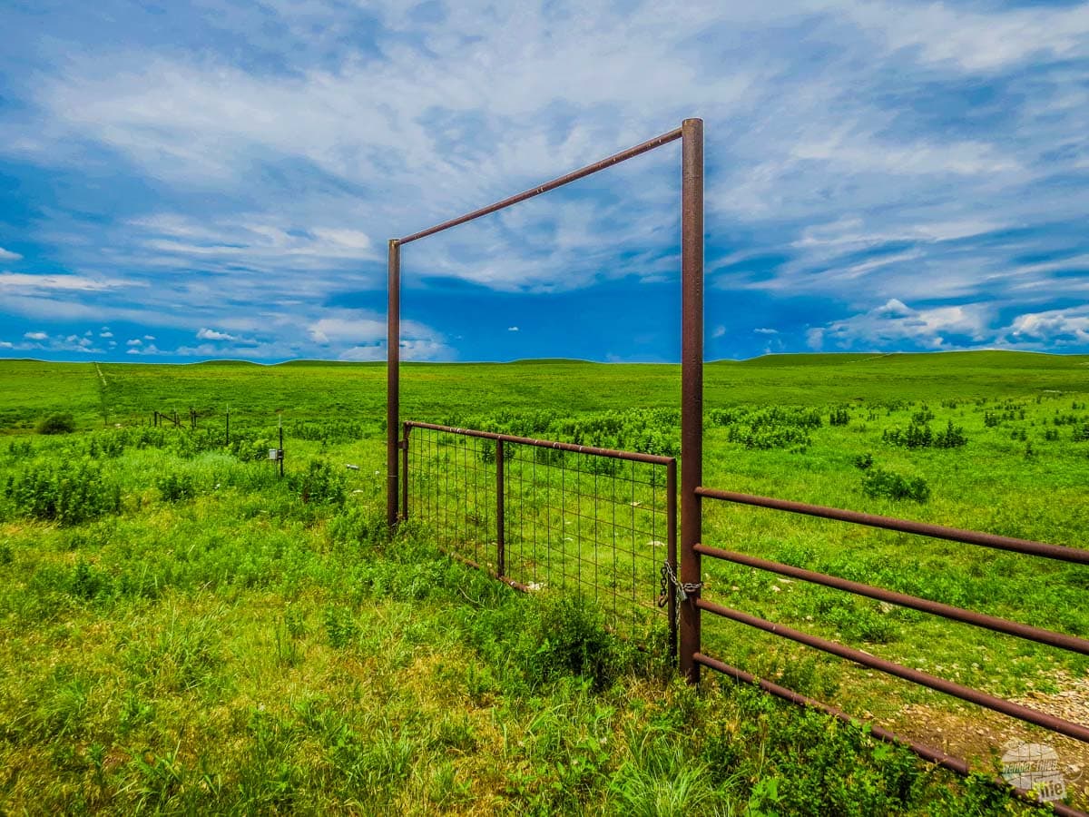 Livestock gate on the prairie