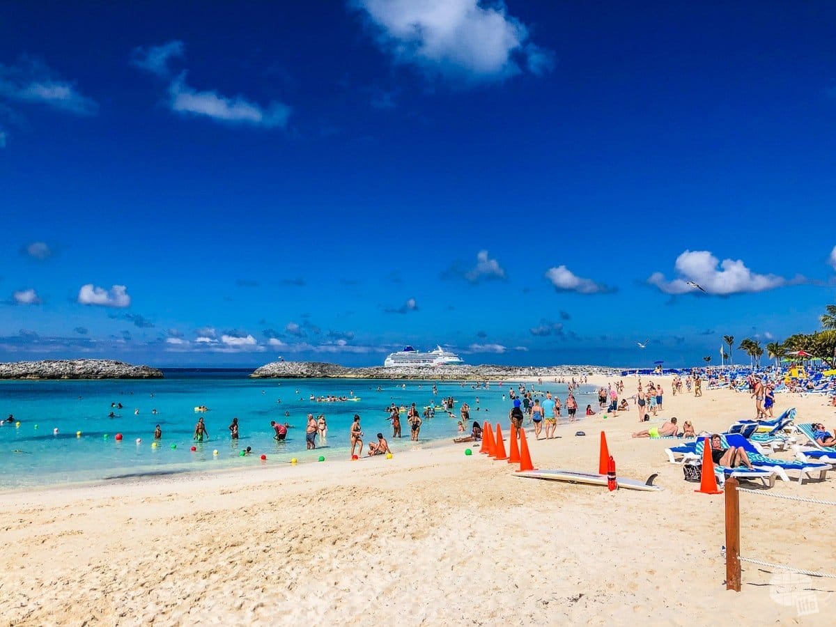 The main swimming area on Great Stirrup Cay
