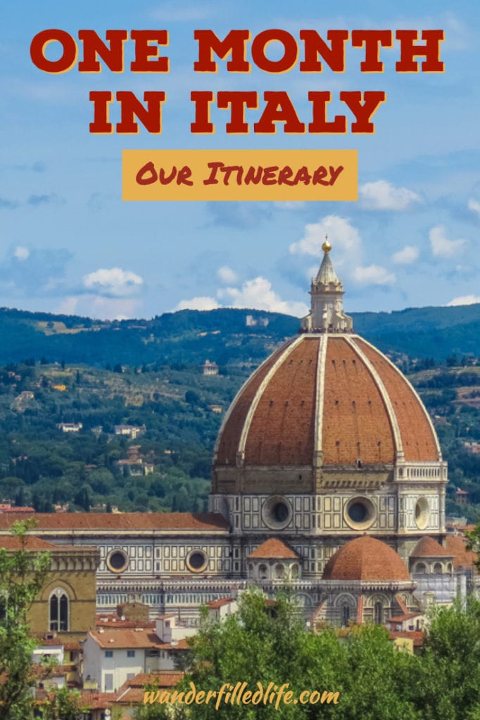 Our itinerary for how we spent one month in Italy, including time in Rome, Florence, Venice, Sicily, Cinque Terre, Cortona, Assisi and The Palio in Siena.