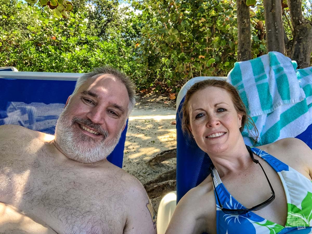 Relaxing on the beach at Great Stirrup Cay