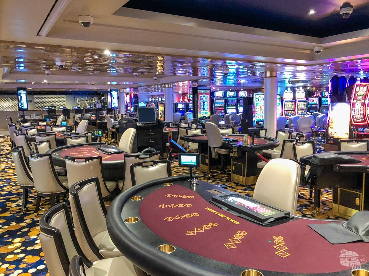 The casino aboard the Norwegian Sky was generally large enough, but we did find a wait for a $10 blackjack table.