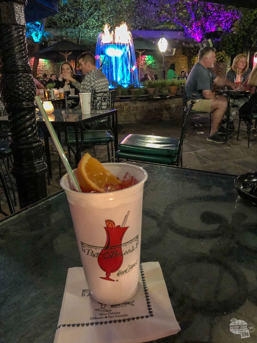 We had to get a hurricane at Pat O'Brien's on Bourbon Street in New Orleans. 