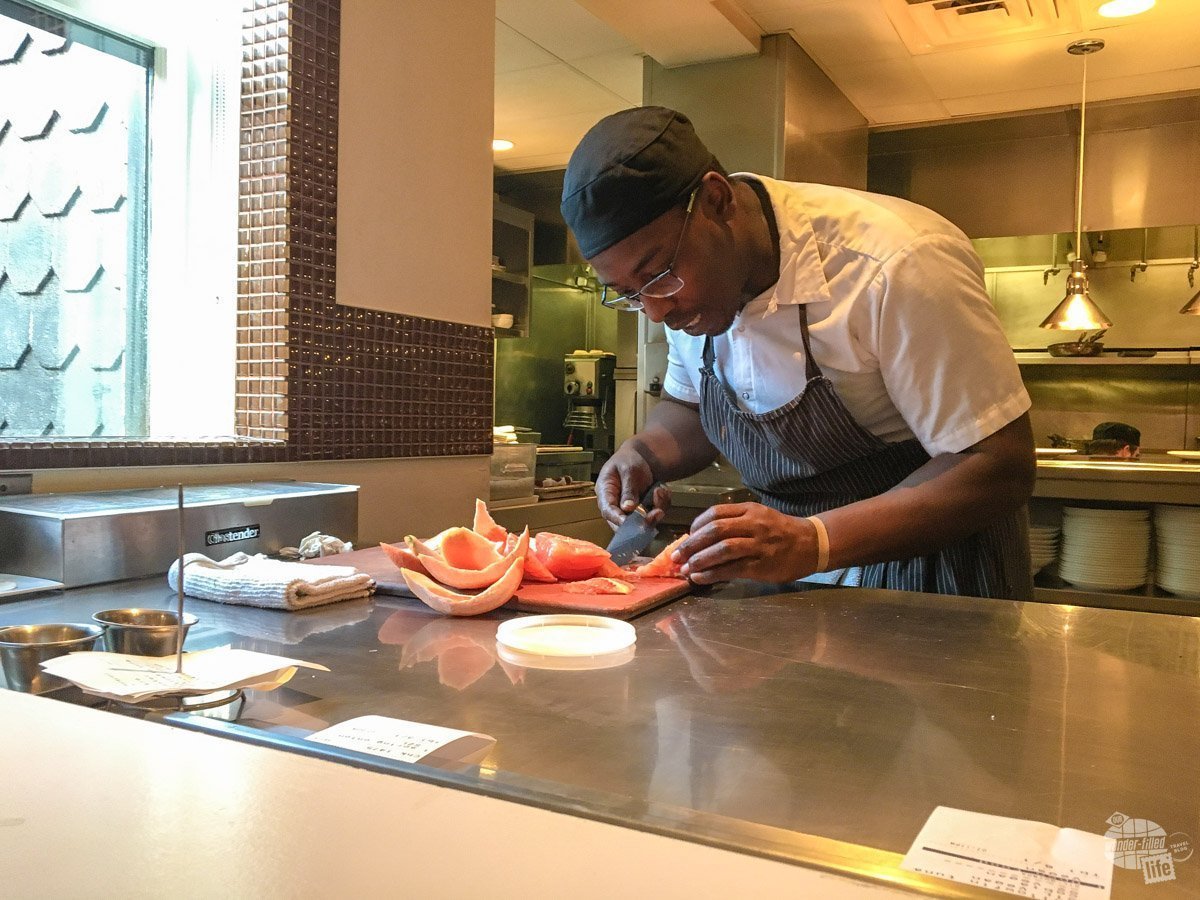 Chef Demetrius hard at work at VOLT's Table 21.