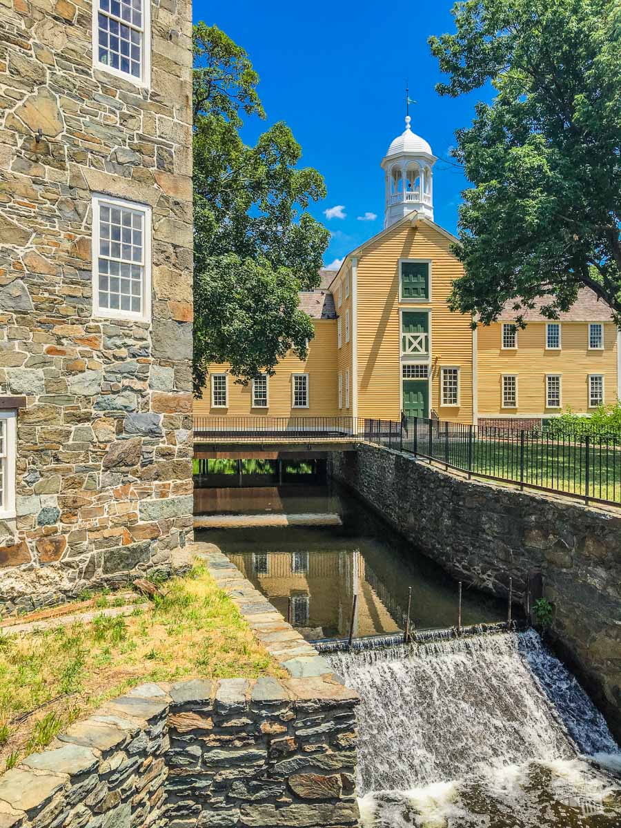 Slater Mill, a water-powered textile mill along the Blackstone River