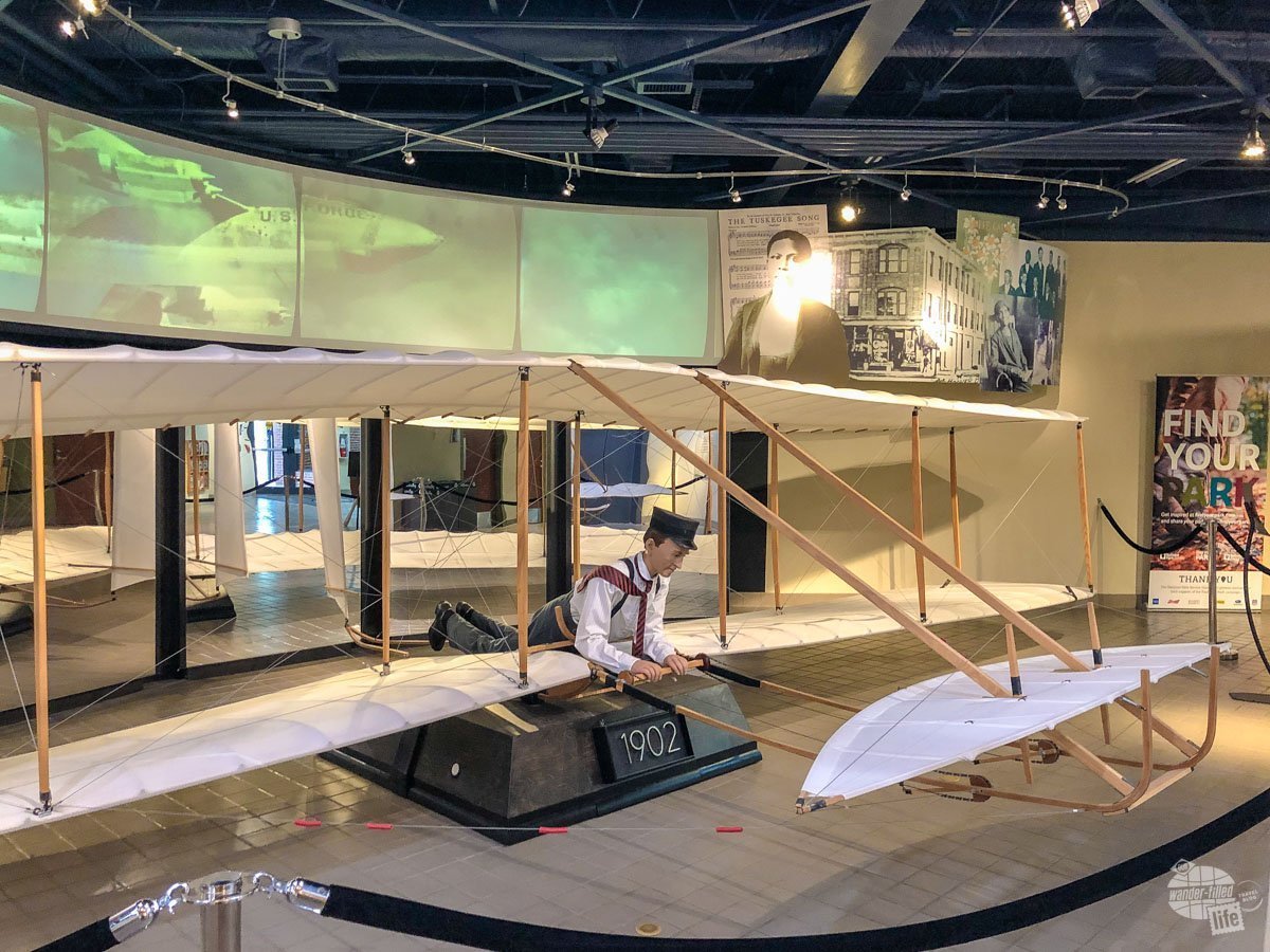 A recreation of the Wright Brothers' 1902 glider.
