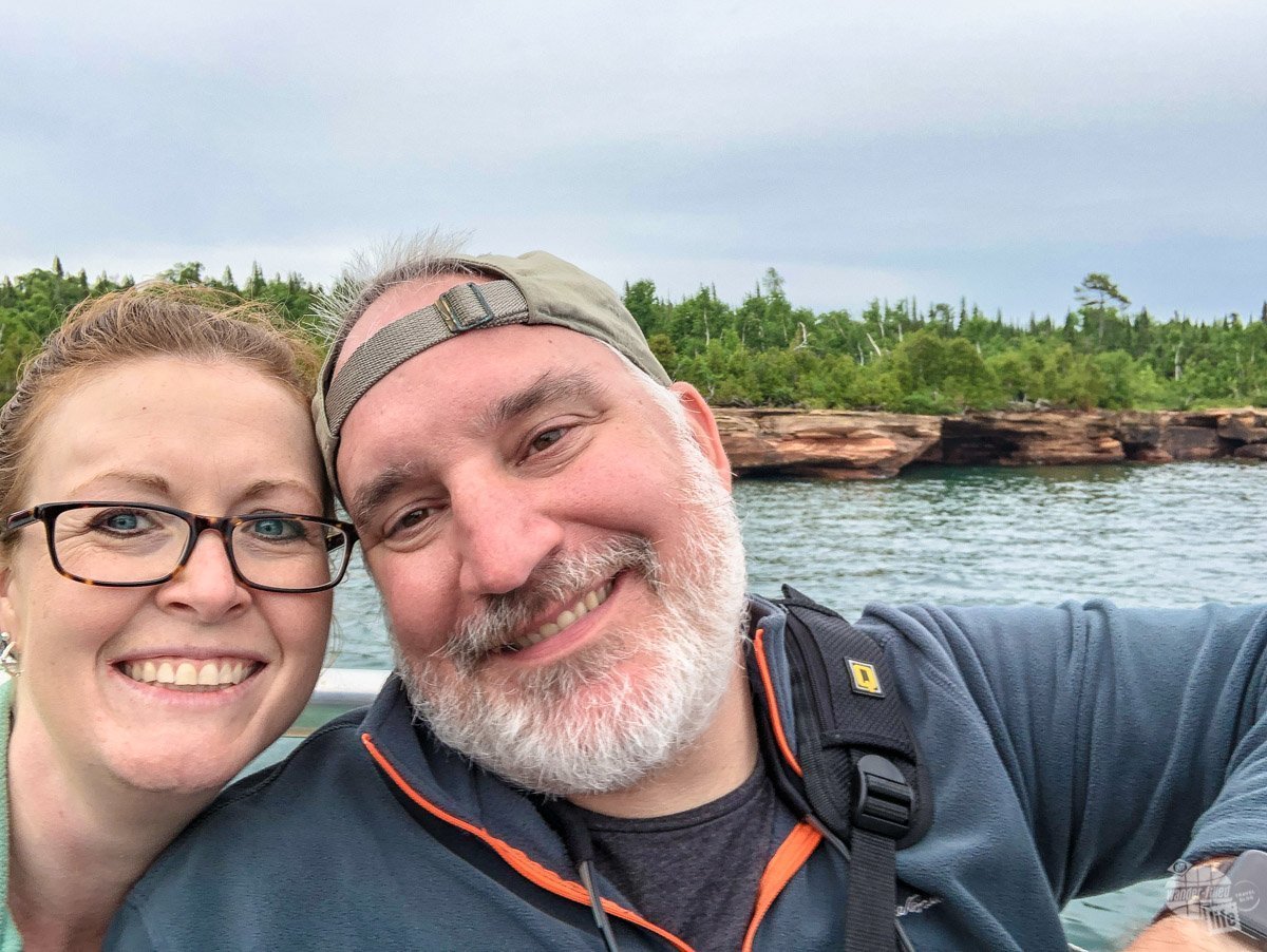 Bonnie & Grant enjoy the cruise past Devil's Island.
