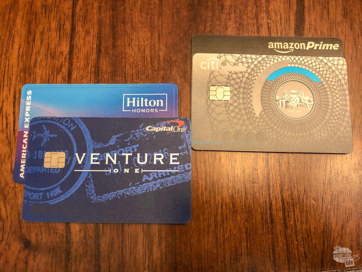 Other cards we use: the Hilton Honors Surpass American Express, the Capital One VentureOne Card, the Amazon Prime Visa and the Citi Premier Card.