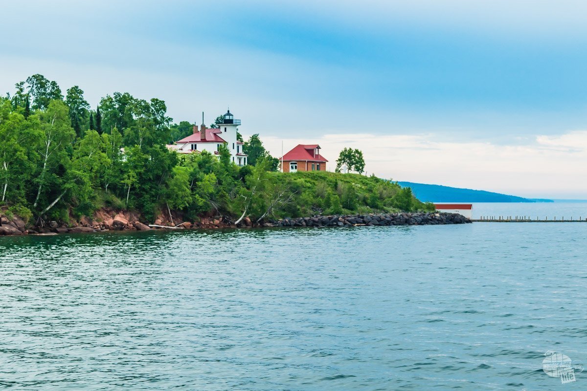 Sailing past Raspberry Island in the Apostle Islands.