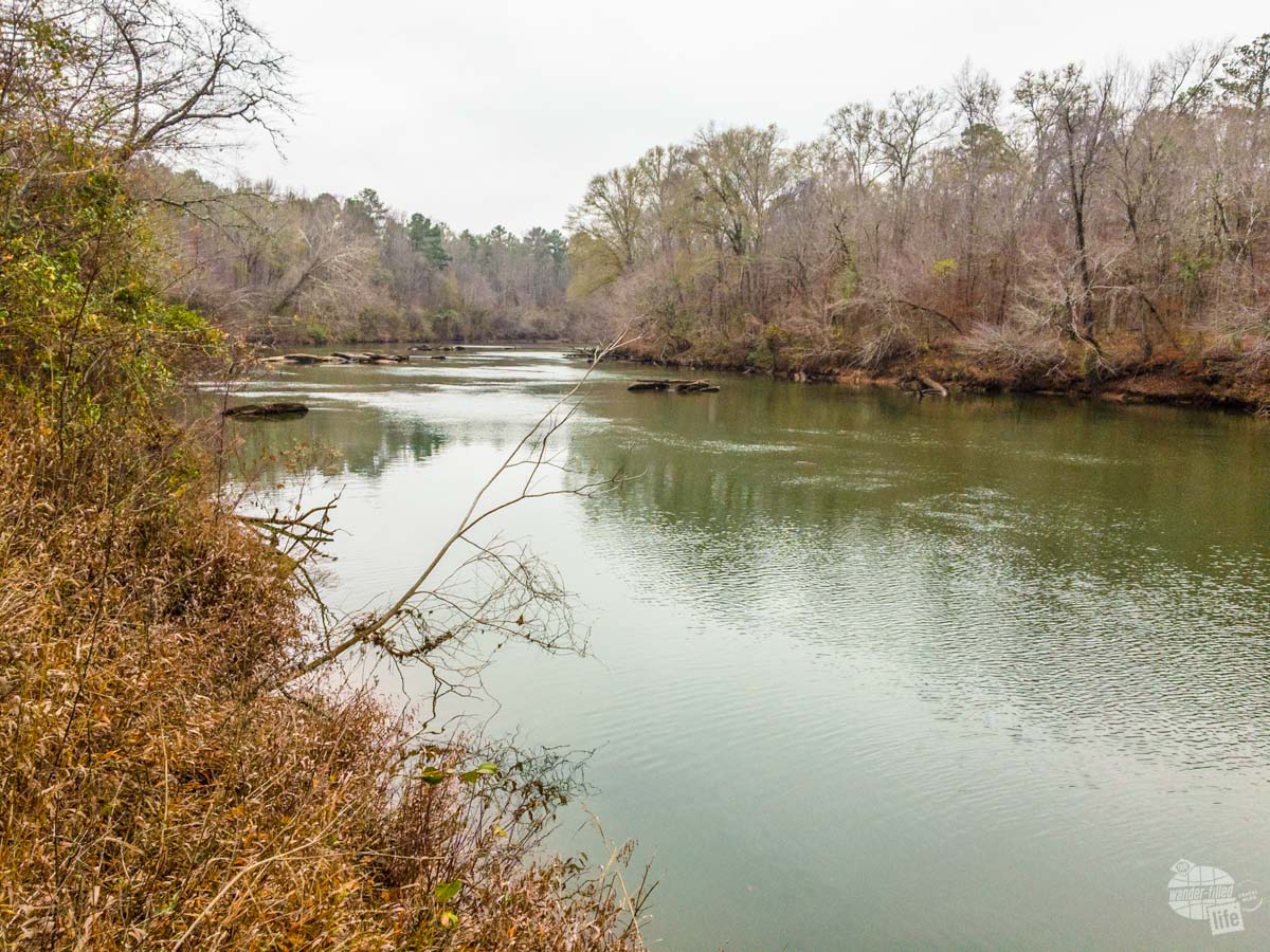 This bend in the river was the site of the Battle of Horseshoe Bend, the major battle of the Creek War around the same time as the War of 1812.