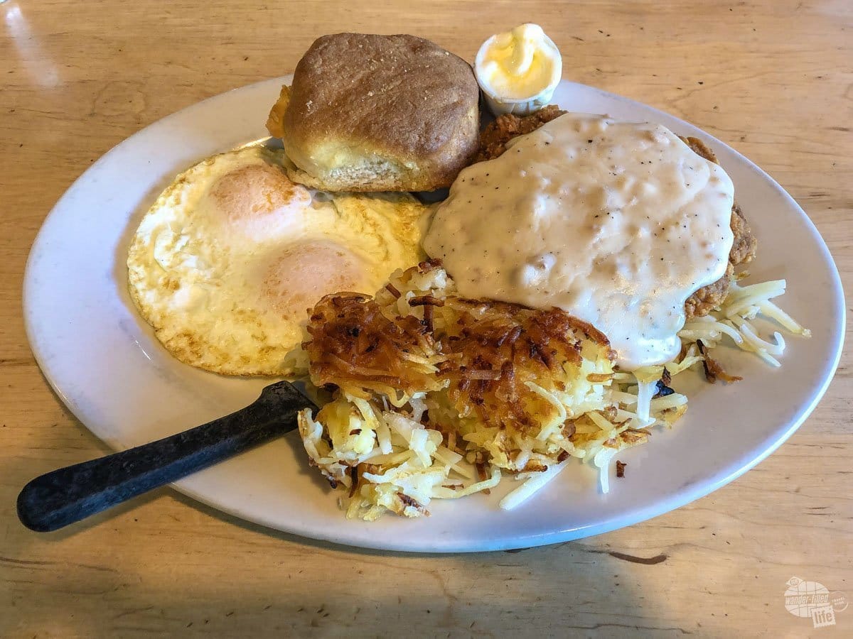 Breakfast at the Big Horn Restaurant was delicious and filling after three days in the park.