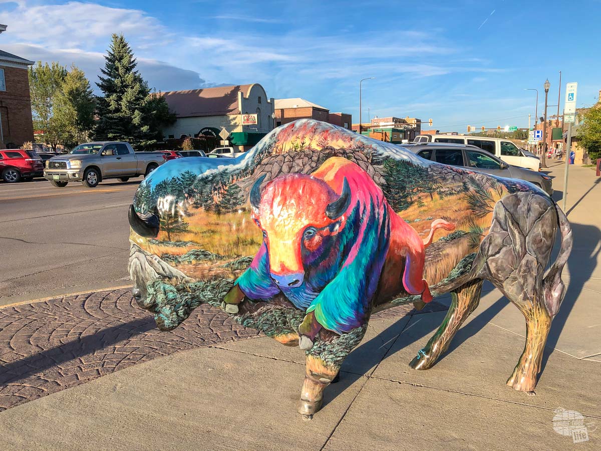 A bison statue in Custer, SD.