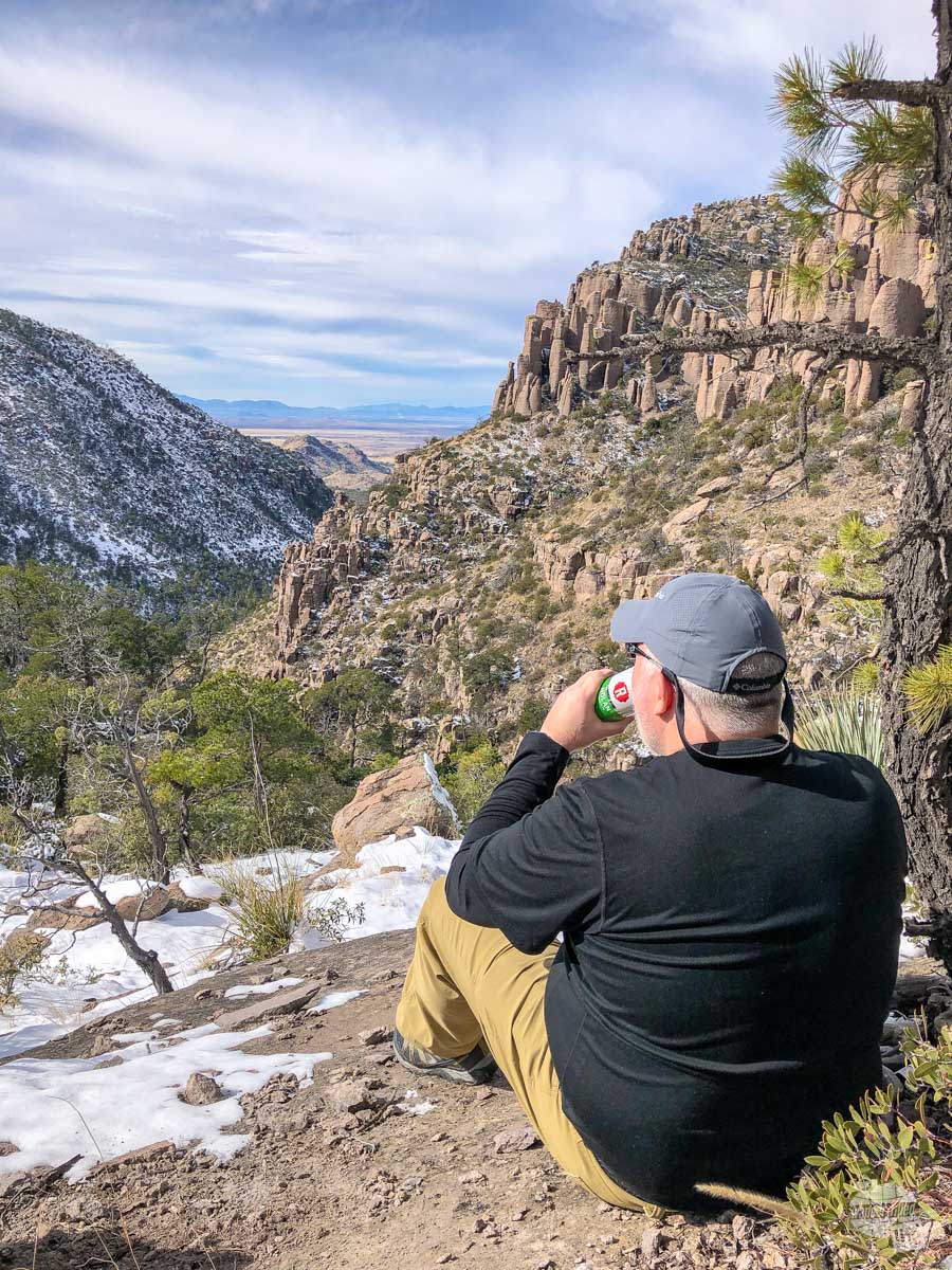 There's nothing like a tasty trail beer for admiring the view in Chiricahua National Monument.