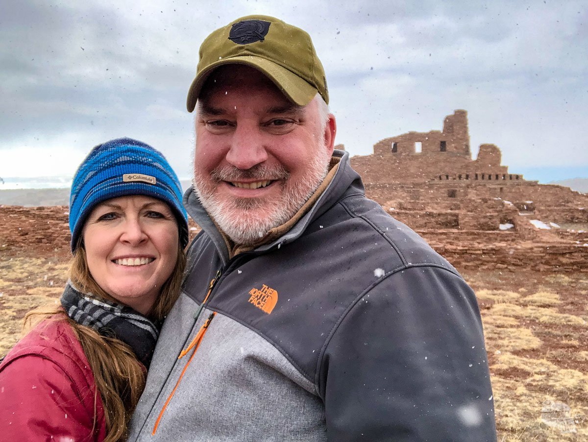 The snow really started coming down when we got to the Abo Ruins.