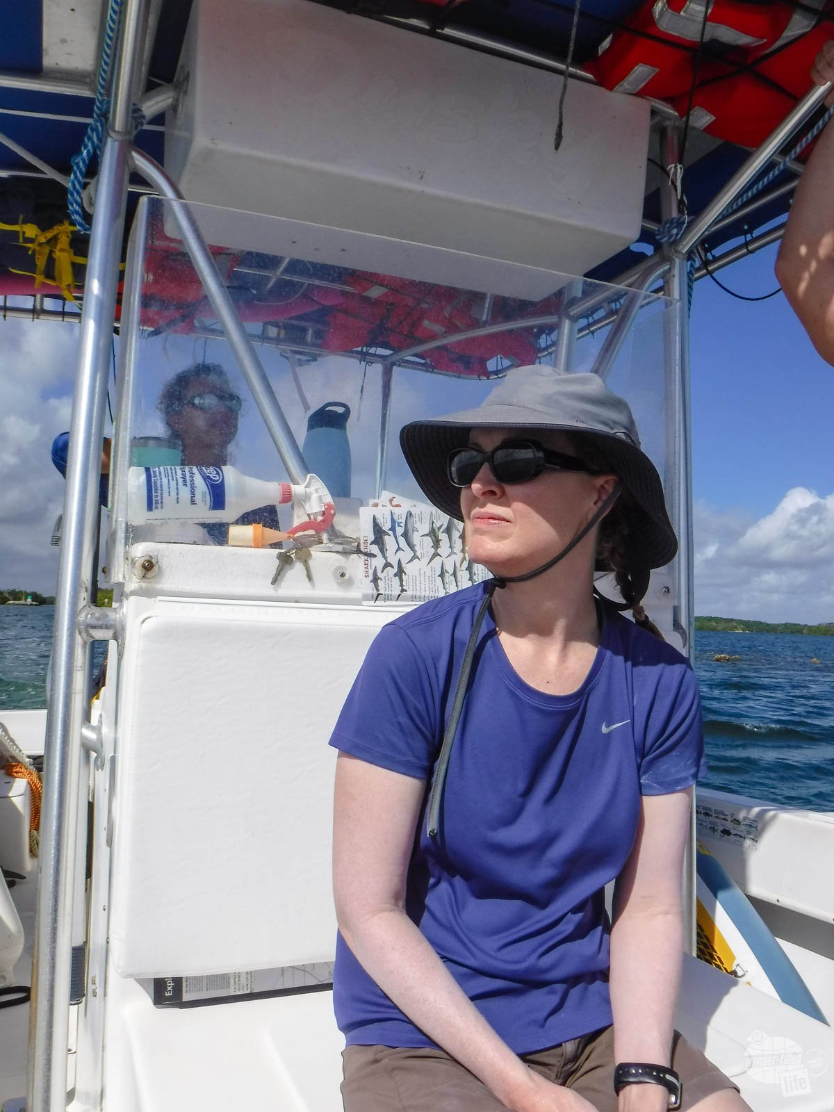 Bonnie on the boat during one of our Biscayne National Park tours.
