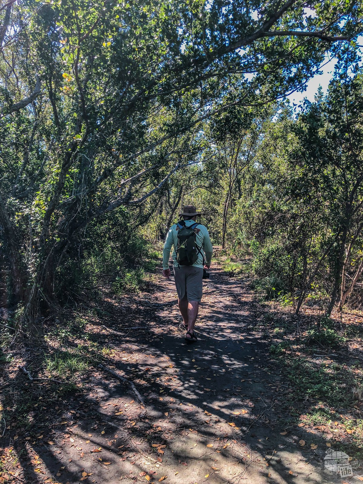 Grant walking the nature trail on Boca Chita Key.