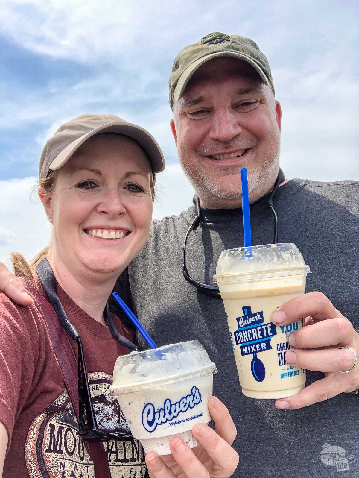 Grabbing a Culver's Custard to make up for missing out on 10 days of our trip.