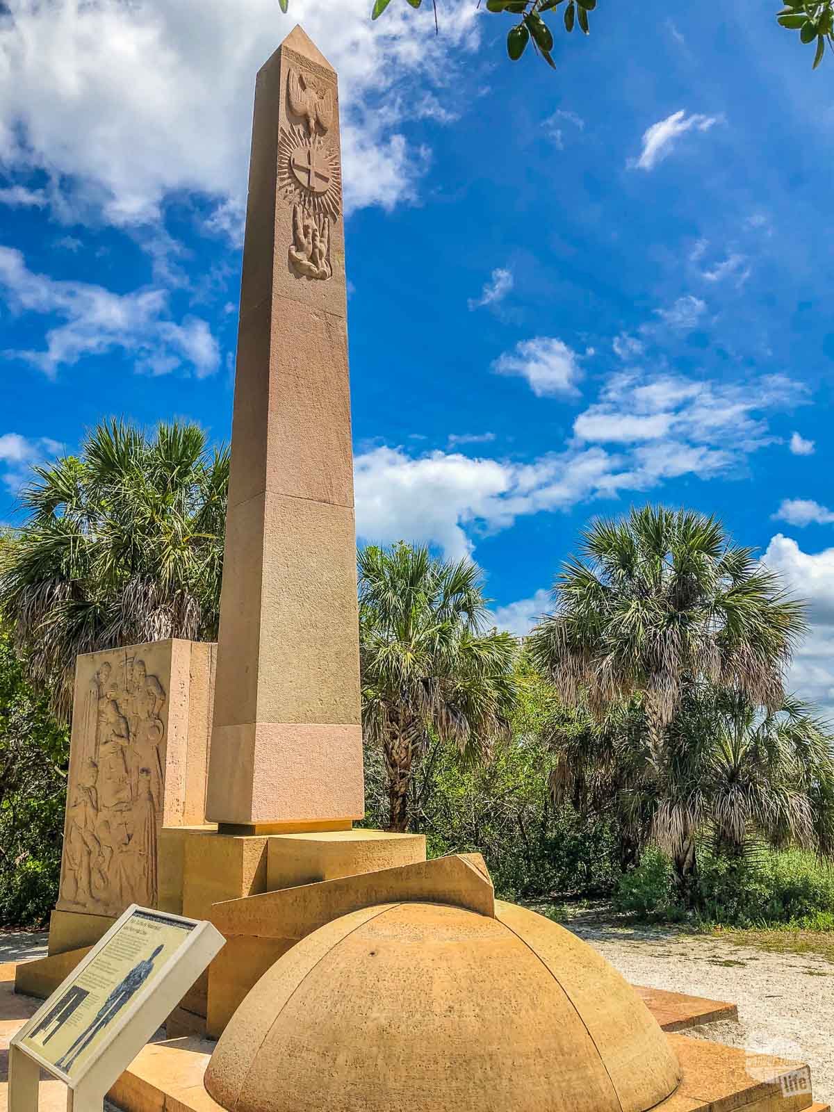 A picture of a monument in Desoto National Memorial showing what I could capture normally using an iPhone camera.