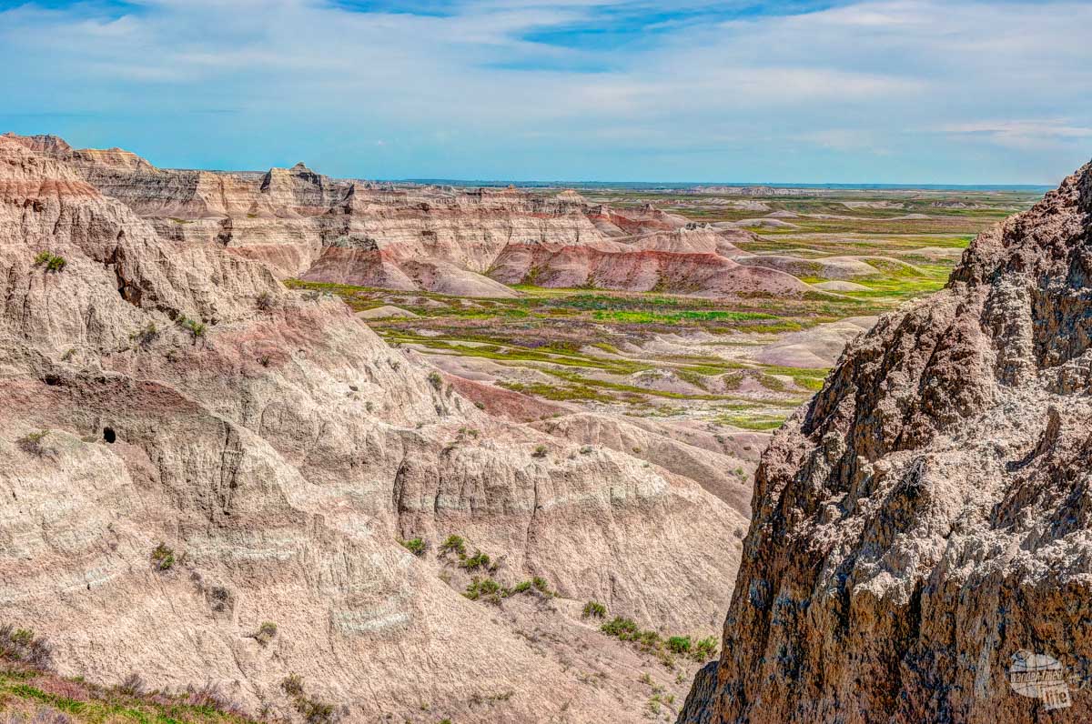Layered colors of the Badlands.