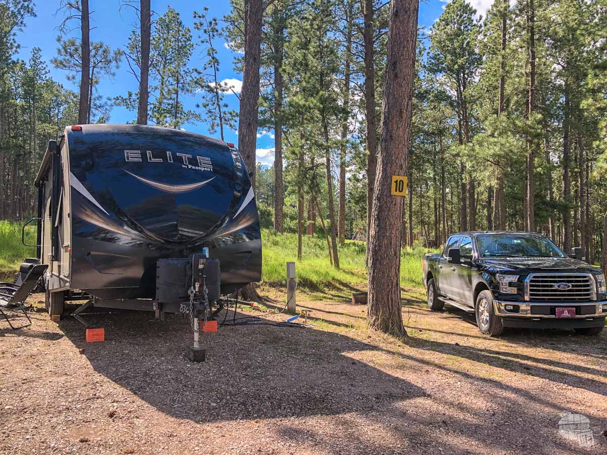 Our campsite at Big Pine Campground in Custer.