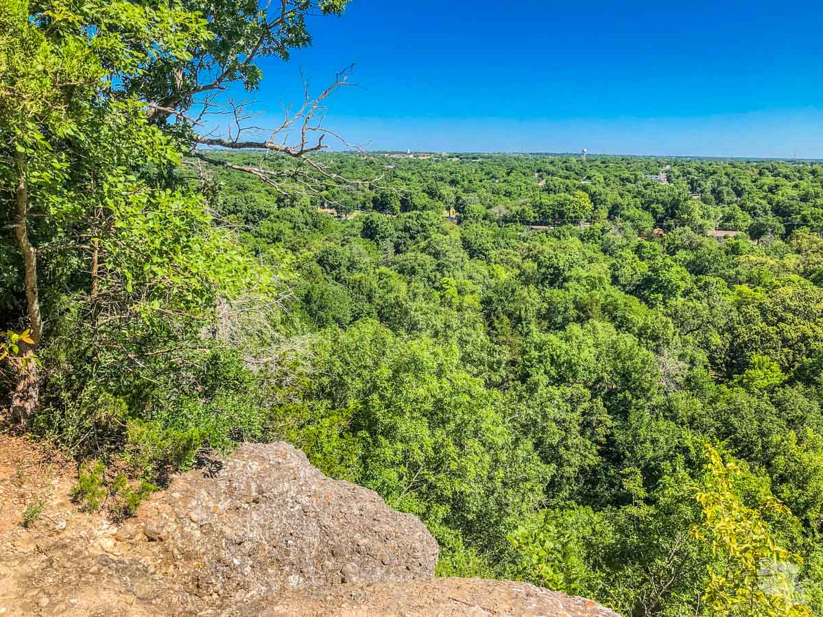 The view from Bromide Hill overlooking part of Chickasaw National Recreation Area.