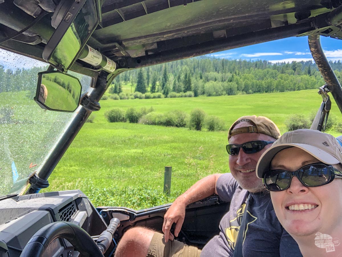 Bonnie and Grant enjoying the ATV rental in the Black Hills.