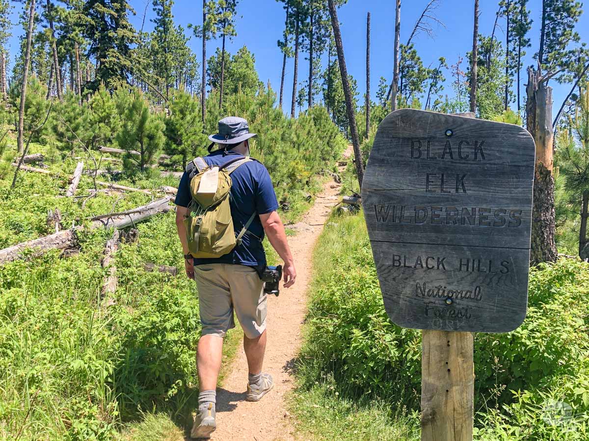 The Black Elk Wilderness Area requires a free permit, ie the tag on Grant's backpack.
