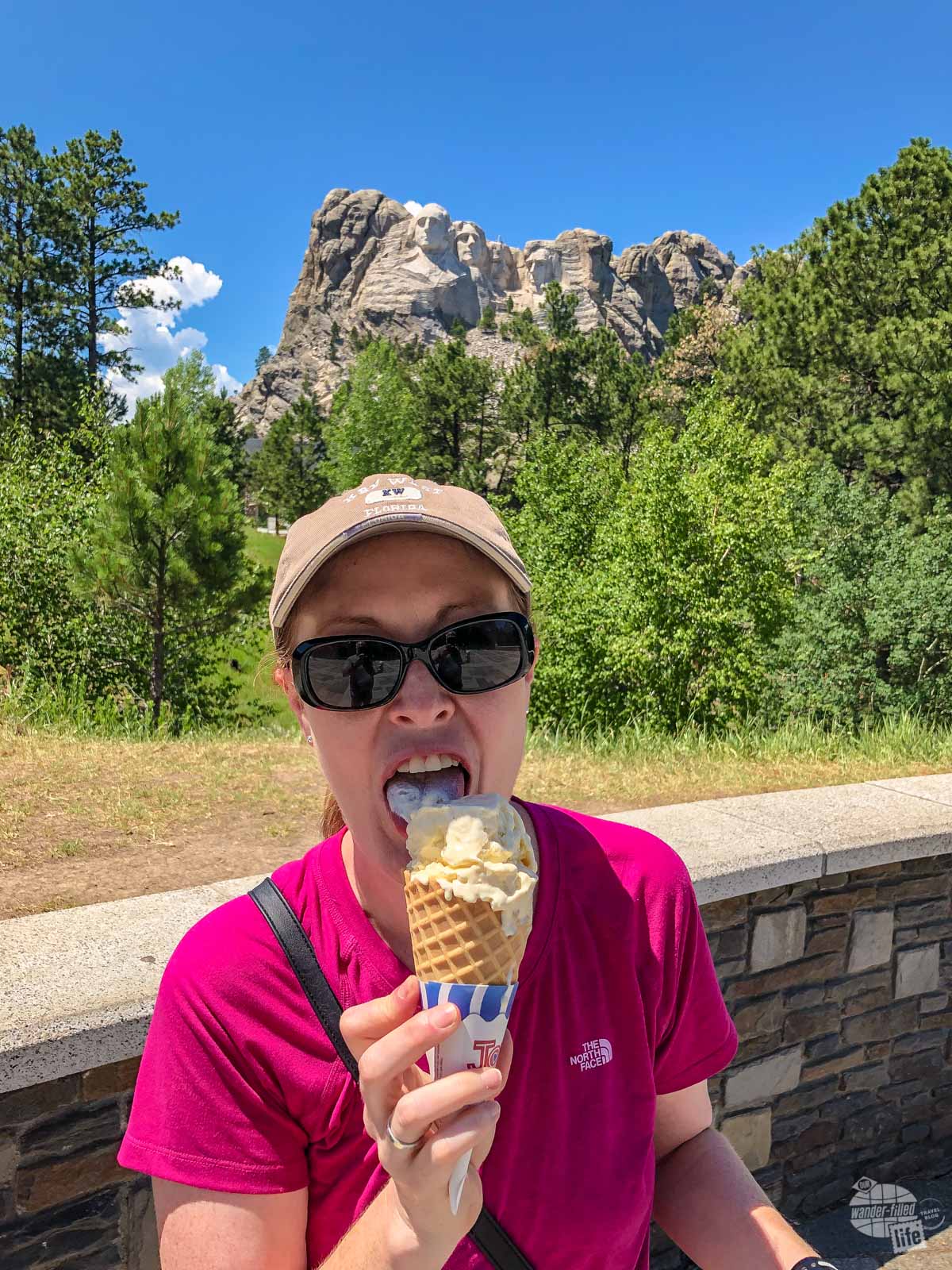 Getting a cone of Thomas Jefferson's vanilla ice cream is a tasty thing to do at Mount Rushmore.