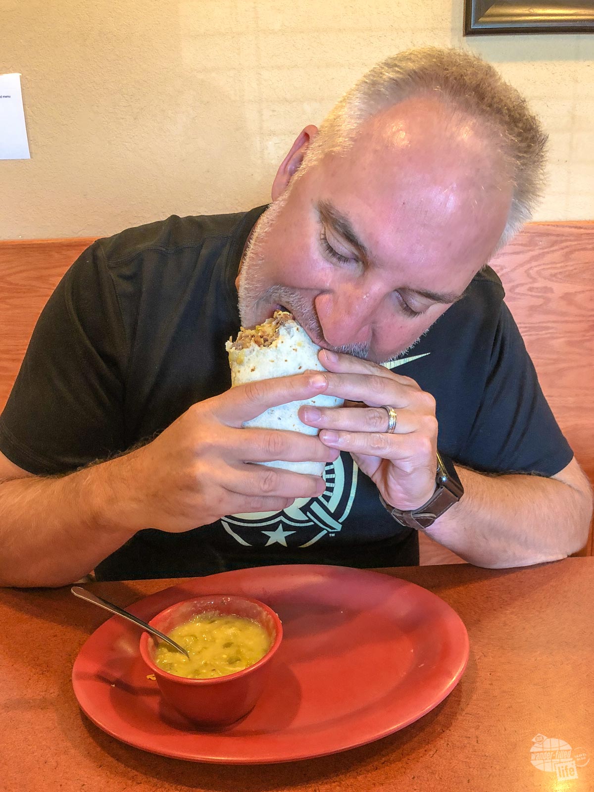Grant really enjoyed the breakfast Burrito at Baker's Bakery in the Black Hills.
