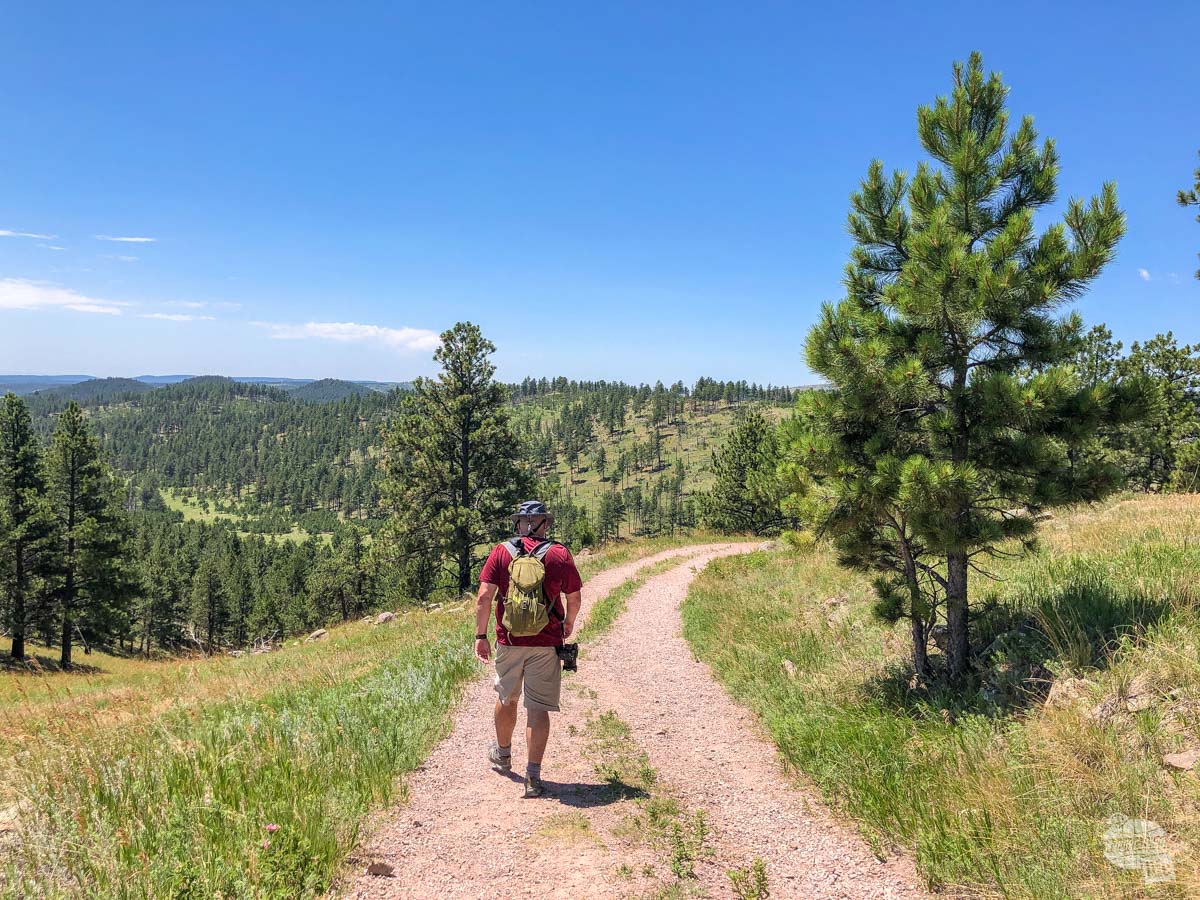 Grant hiking down the Rankin Ridge Trail.