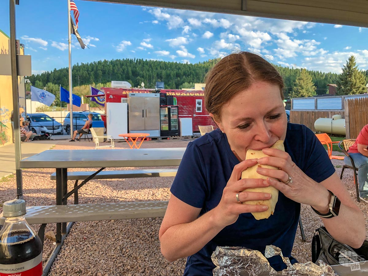 A burrito from Maria's Mexican food truck is a quick and easy lunch or dinner in the Black Hills.
