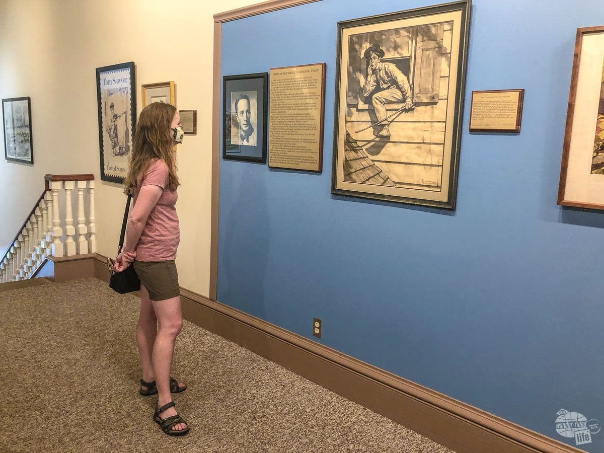 Bonnie checking out the Norman Rockwell Exhibit at the Museum Gallery.