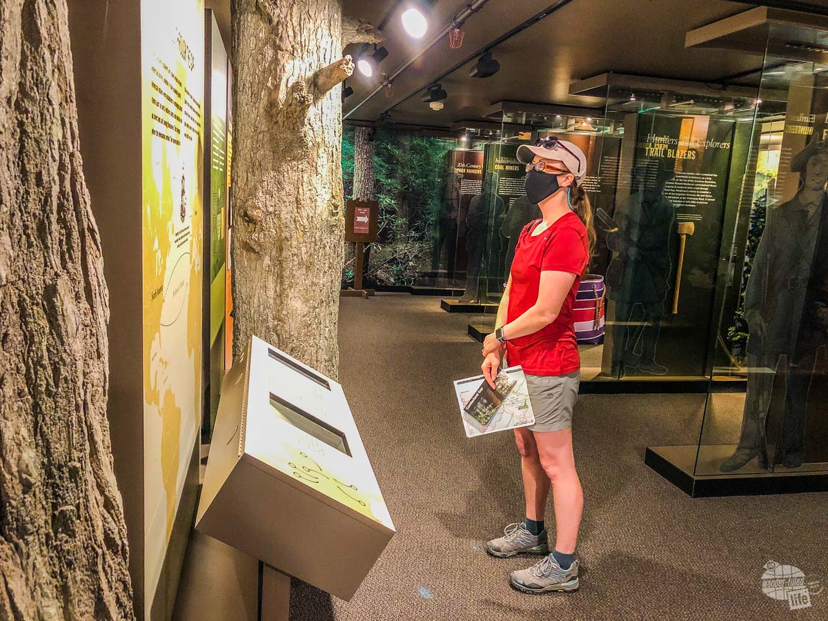 Bonnie checking out the exhibits for Cumberland Gap National Historical Park.