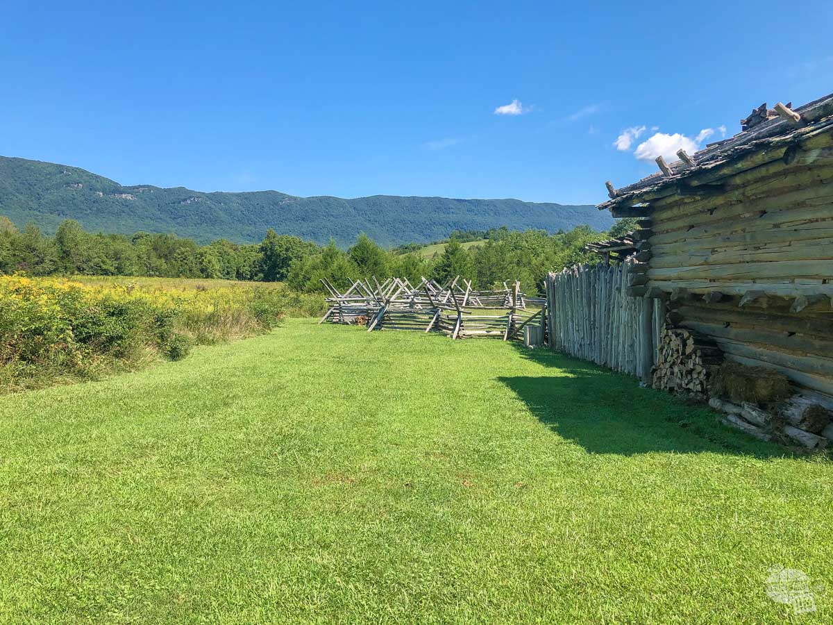 Looking at the Cumberland Mountains from the recreation of Martin's Station.