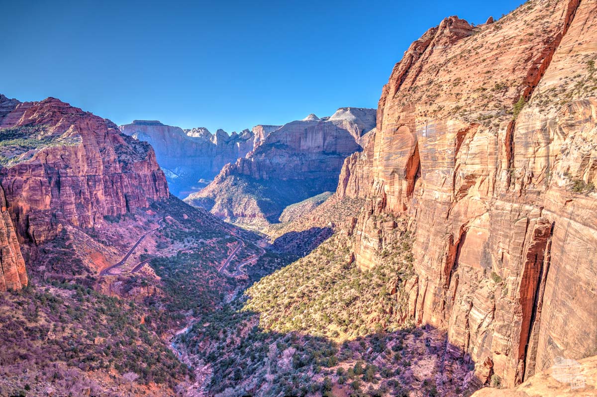 The view of Zion Canyon at the end of the Canyon Overlook Trail.