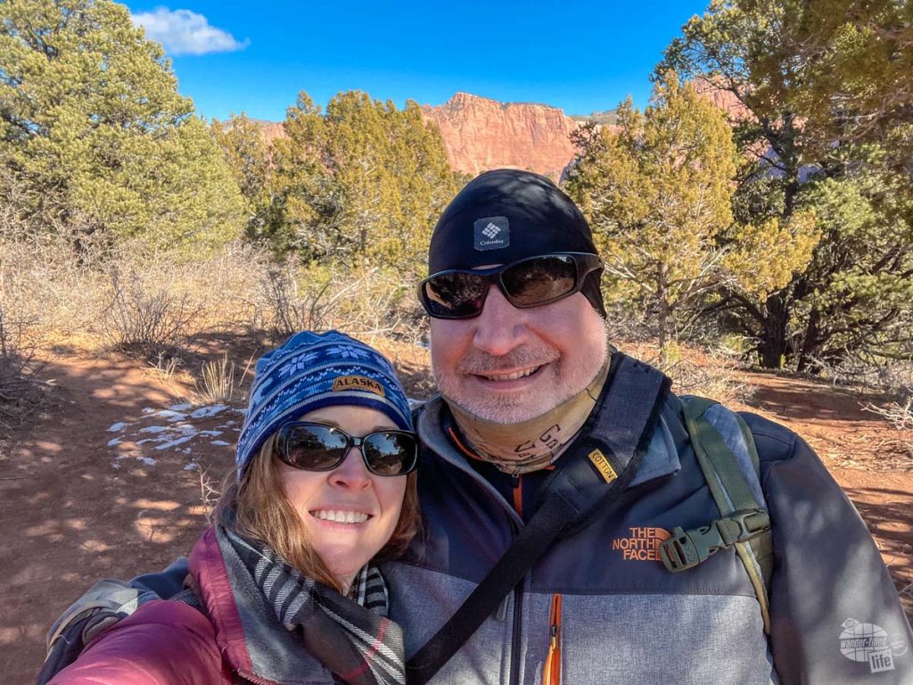 Hiking the Timber Creek Overlook Trail at Zion NP.